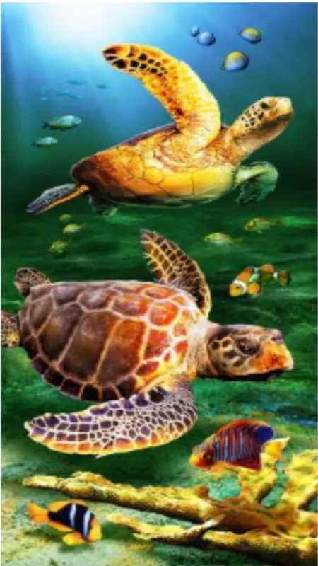 Toalla de playa estampada con tortugas marinas